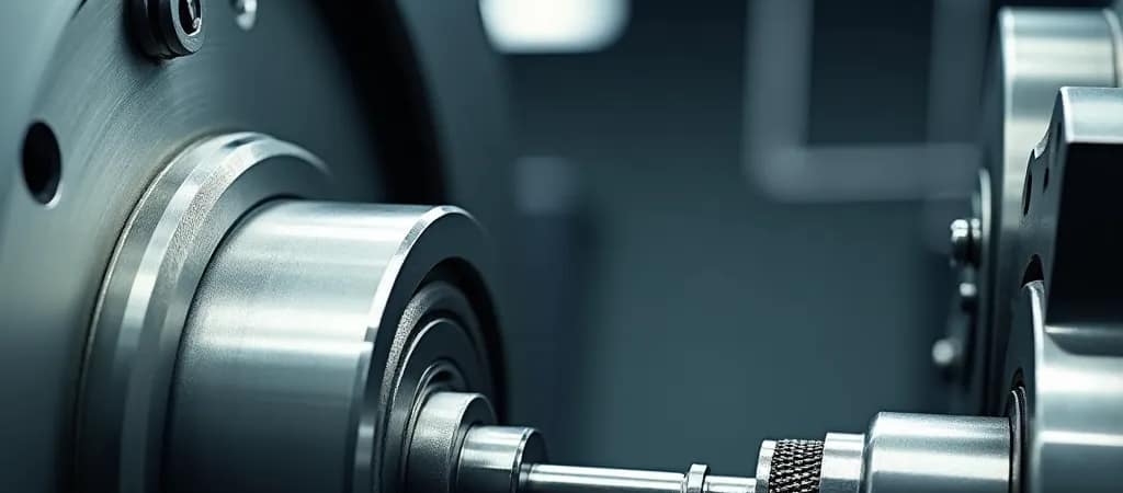 Particolare dei cuscinetti e meccanica interna di una testa birotativa per centro di lavoro a 5 assi